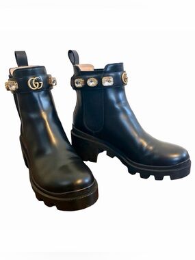 Gucci Crystal GG Trip Chelsea Ankle Boot